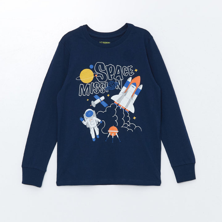 Moudda LC Waikiki - Pyjama en jersey manches longues Garçon Marine - Tunisie 2