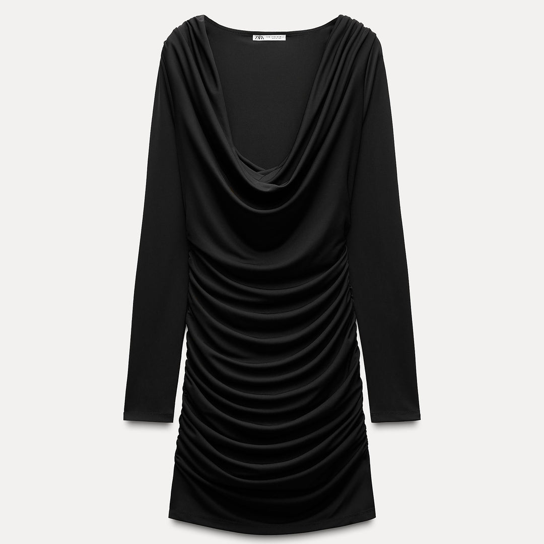 Moudda ZARA - Robe Mini Froncée en Crêpe Fluide - Tunisie 1