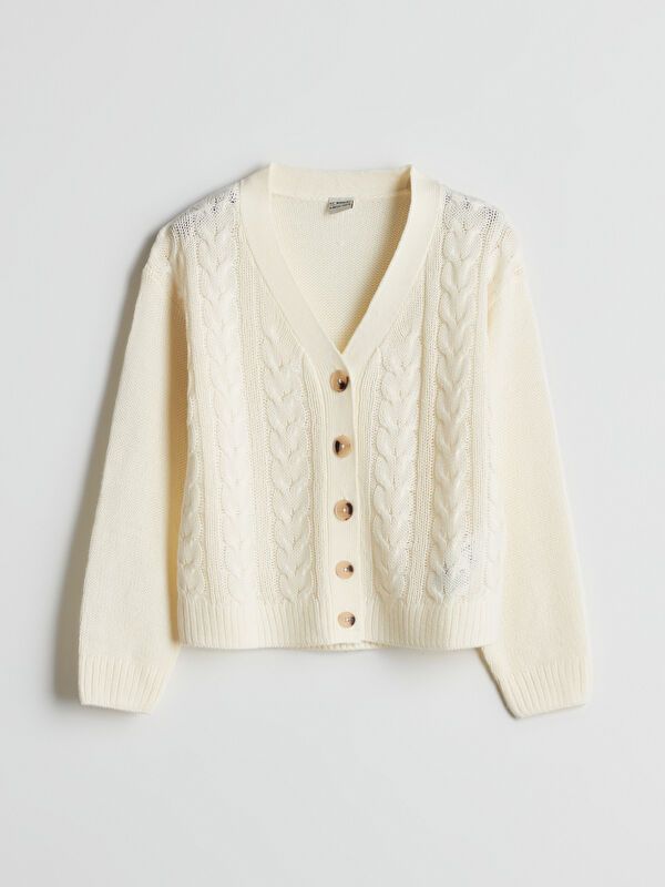 Moudda LC Waikiki - Cardigan en tricot Fille Ecru - Tunisie 1