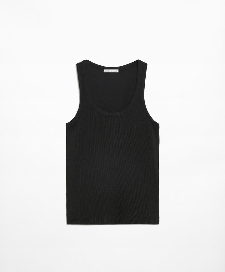 Moudda Oysho - T-Shirt Sans Manches Côtelé 2x1 - Tunisie 5