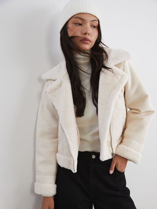 Moudda LC Waikiki - Manteau PU lourd Femme Beige clair - Tunisie 1