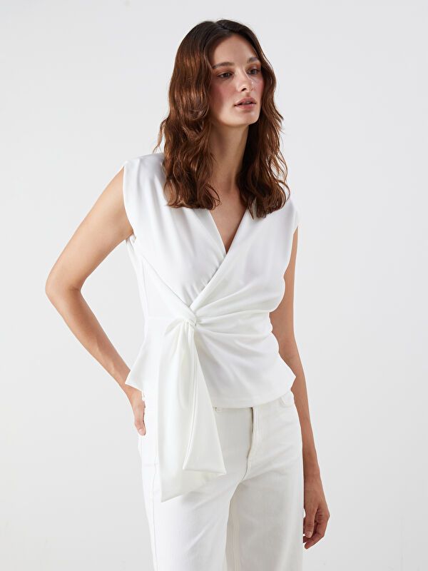 Moudda LC Waikiki - T-shirt jersey athlète Femme Ecru - Tunisie 1