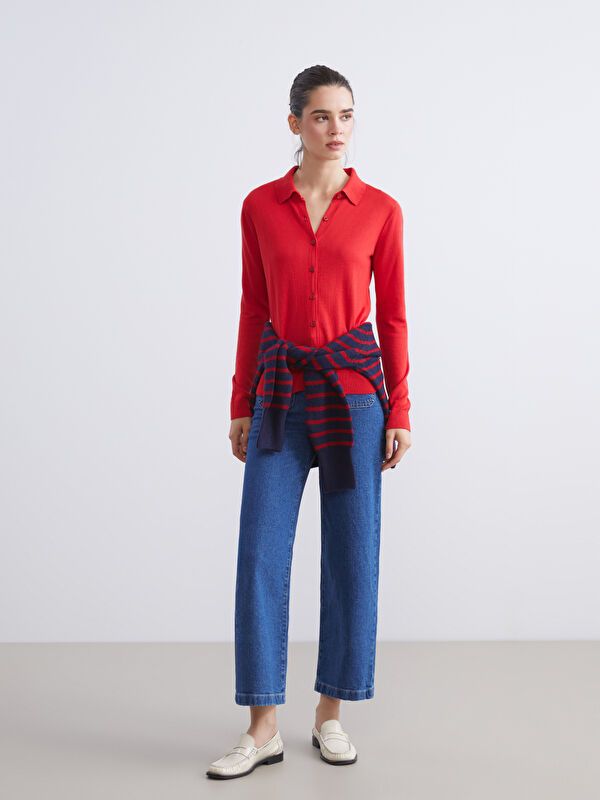 Moudda LC Waikiki - Cardigan fin en tricot Femme Rouge - Tunisie 2