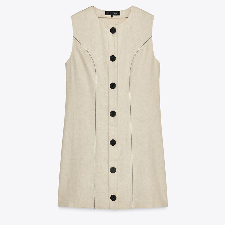 Moudda ZARA - Robe Mini - Lin/Viscose & Grands Boutons - Tunisie 1