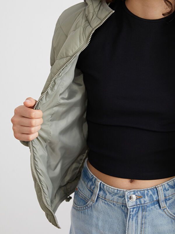 Moudda LC Waikiki - Veste légère Femme Kaki clair - Tunisie 4