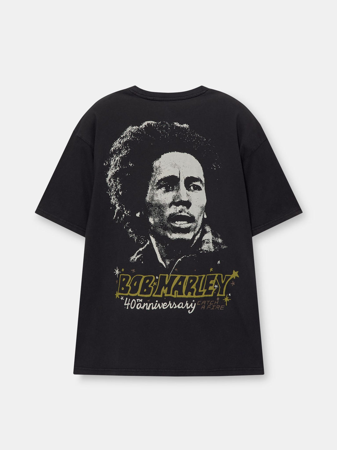 Moudda PULL & BEAR - T-Shirt Demi-Manches Licence Bob Marley Marron Visage - Tunisie 1
