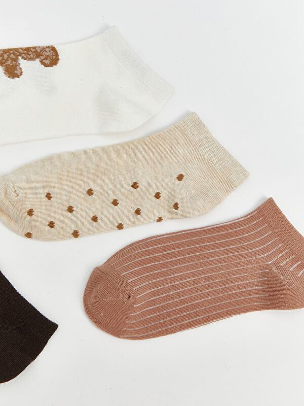 Moudda LC Waikiki - Chaussettes pour sneakers Femme Ecru - Tunisie 3