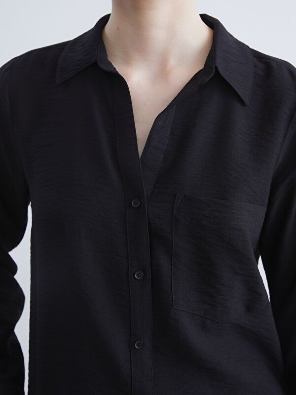 Moudda LC Waikiki - Chemise tissée manches longues Femme Noir - Tunisie 3