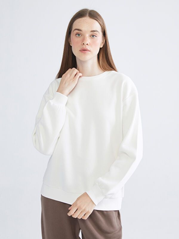 Moudda LC Waikiki - Sweatshirt en jersey Femme Ecru - Tunisie 1