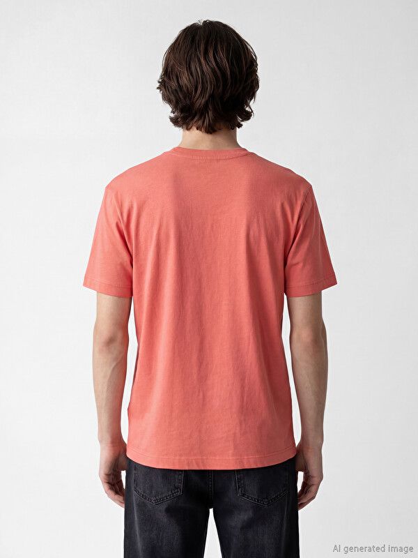 Moudda LC Waikiki - T-shirt imprimé manches courtes en jersey pour Homme couleur Corail - Tunisie 4