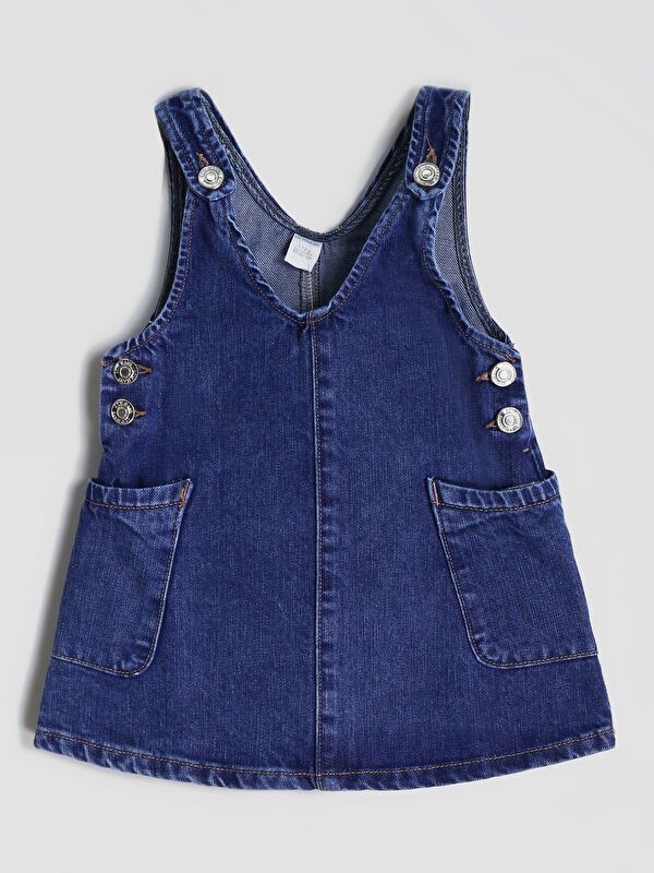 Moudda LC Waikiki - Robe tissée manches courtes denim Fille Rodéo mid indigo - Tunisie 1