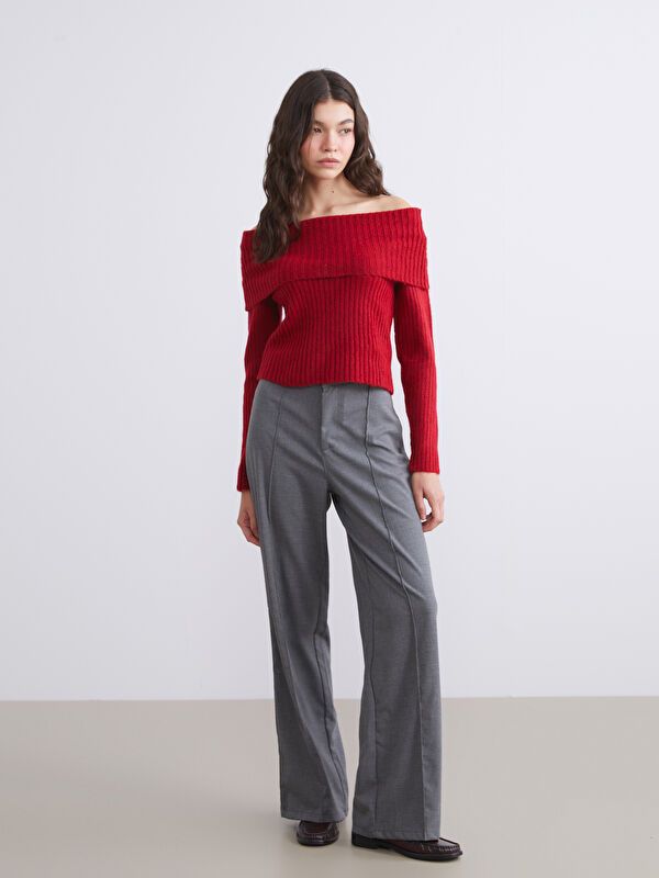 Moudda LC Waikiki - Pantalon tissé moyen Femme Gris - Tunisie 1