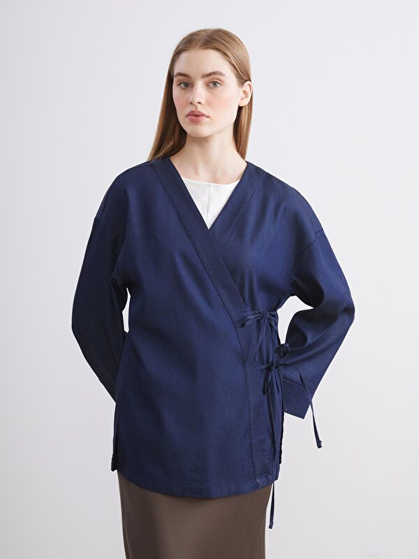 Moudda LC Waikiki - Tunique tissée manches longues denim Femme Rodéo noir - Tunisie 1