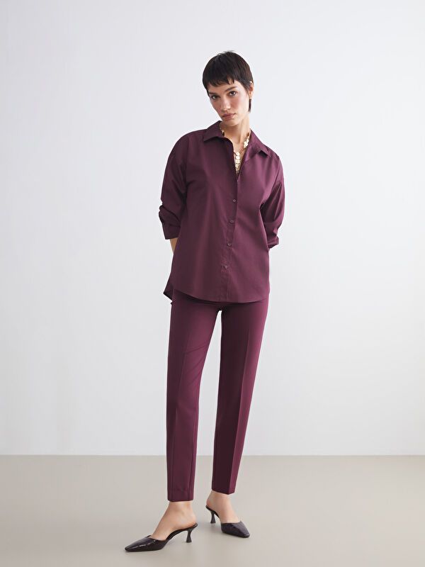 Moudda LC Waikiki - Pantalon tissé moyen Femme Bordeaux foncés - Tunisie 1