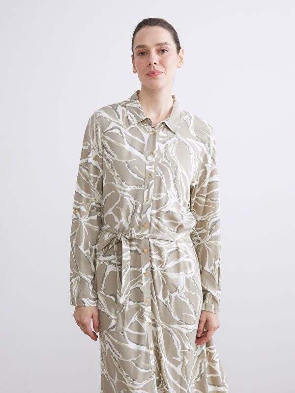 Moudda LC Waikiki - Robe tissée manches longues Femme Imprimé vert - Tunisie 2