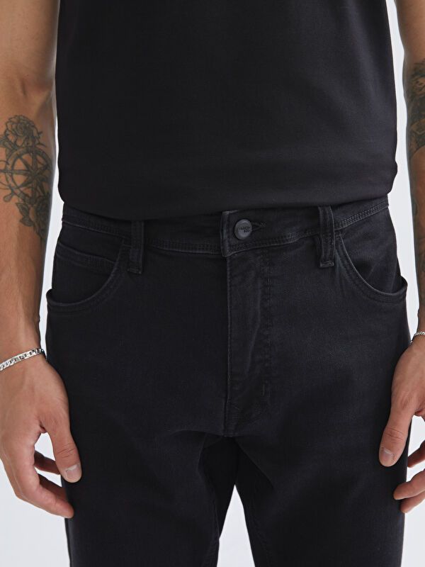 Moudda LC Waikiki - Pantalon jean tissé basique Homme Rodéo noir - Tunisie 3