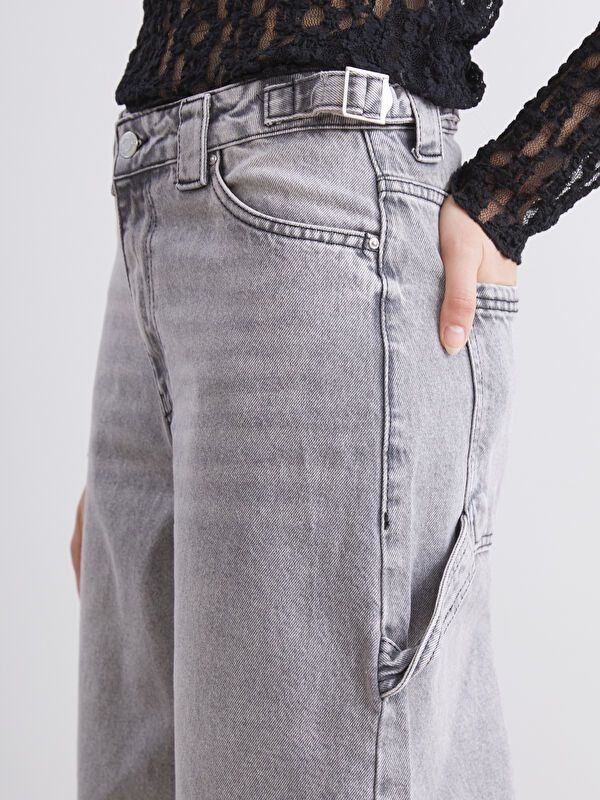 Moudda LC Waikiki - Pantalon tissé en denim Femme Gris clair - Tunisie 3