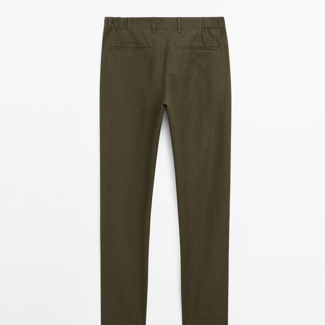 Moudda Massimo Dutti - Pantalon 100 % lin sophistiqué fuselé - Tunisie 4