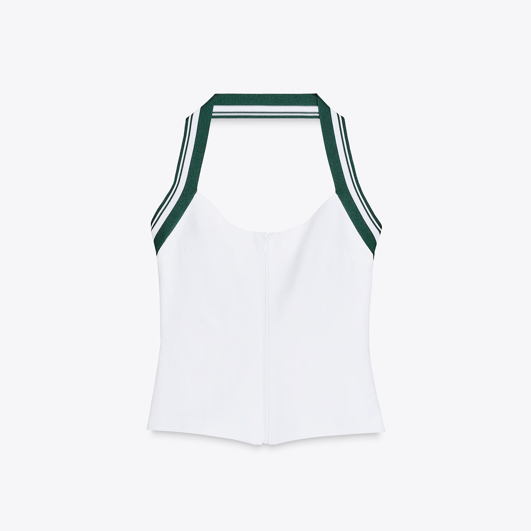 Moudda ZARA - Top Coton Élastique - Halter & Côtes - Tunisie 1