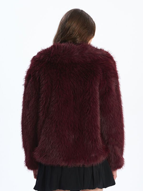 Moudda LC Waikiki - Manteau effet laine Femme Bordeaux - Tunisie 5