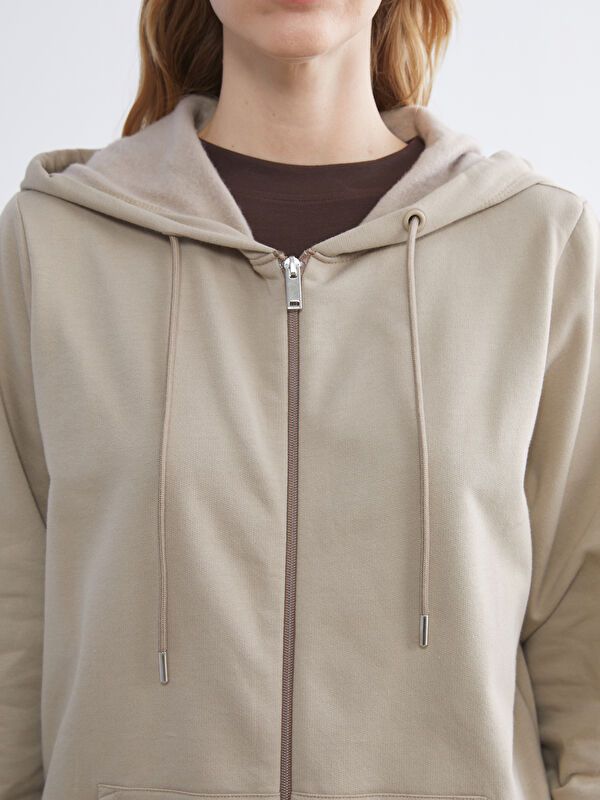 Moudda LC Waikiki - Cardigan en jersey couleur Marron clair pour femmes - Tunisie 3