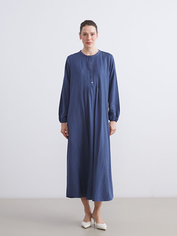 Moudda LC Waikiki - Robe tissée manches longues Femme Jacquard marine - Tunisie 1