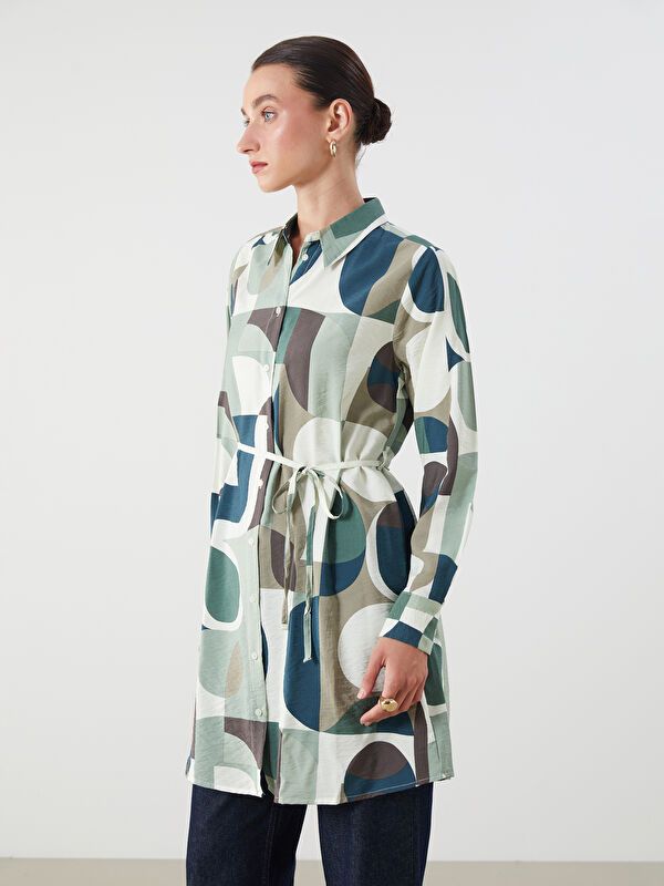 Moudda LC Waikiki - Tunique tissée imprimée manches longues Femme Imprimé mélange - Tunisie 1