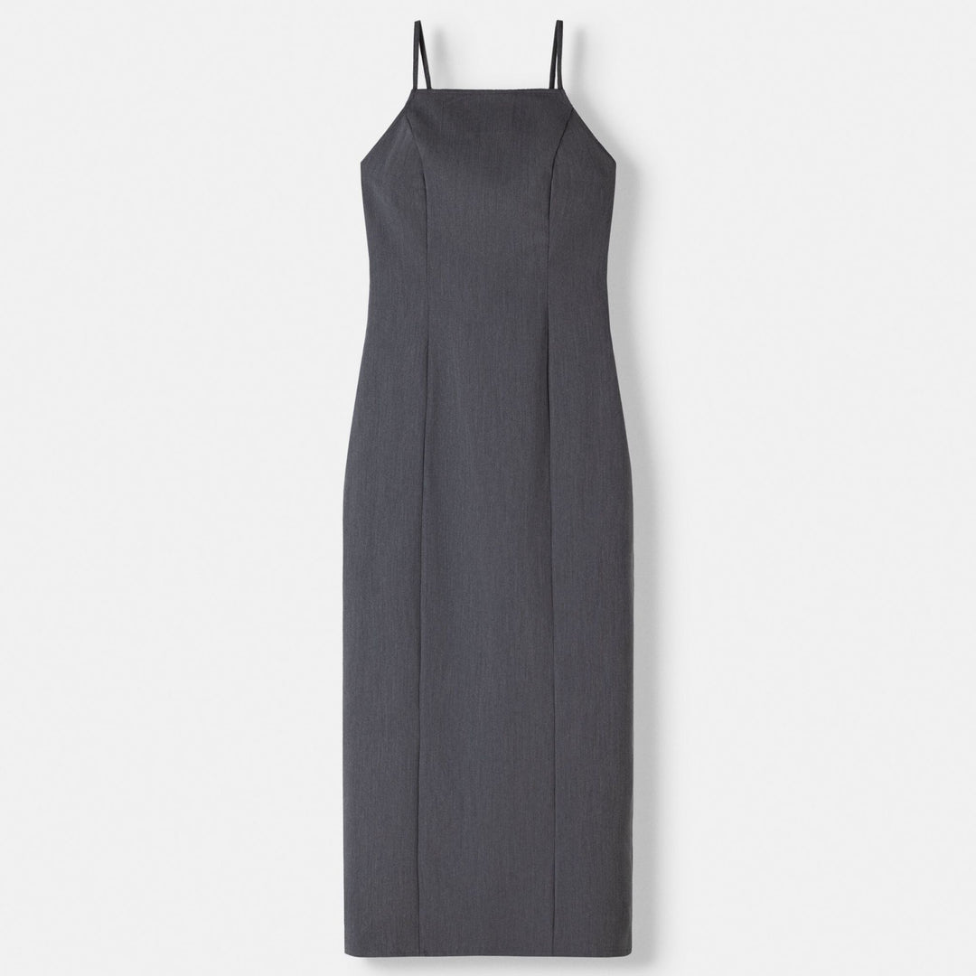 Moudda BERSHKA - Gris – robe mi-longue poliviscose coupe tailleur - Tunisie 1