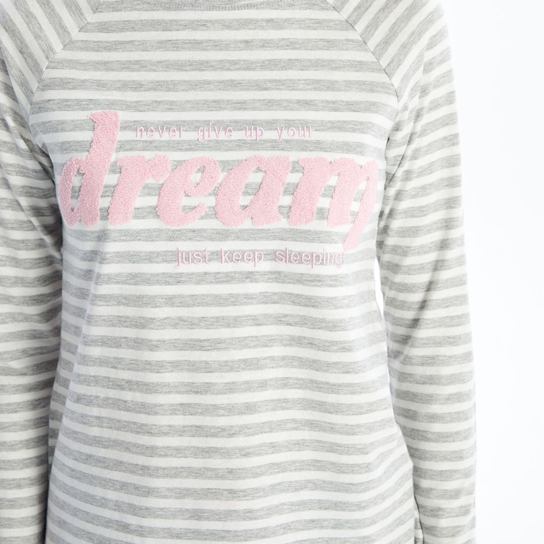 Moudda LC Waikiki - Pyjama en jersey manches longues Femme Mélange gris à - Tunisie 4