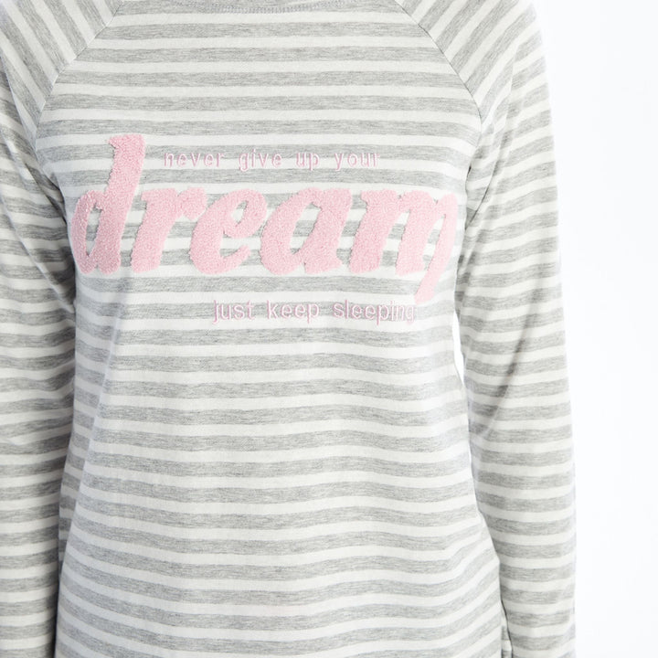 Moudda LC Waikiki - Pyjama en jersey manches longues Femme Mélange gris à - Tunisie 4