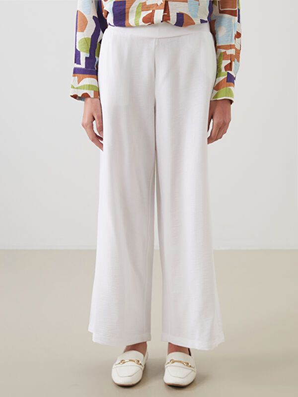 Moudda LC Waikiki - Pantalon tissé fin Femme Blanc optique - Tunisie 2