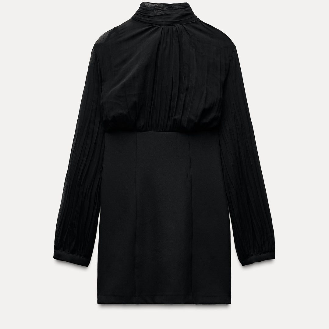 Moudda ZARA - Robe courte crêpe combinée manches longues - Tunisie 1