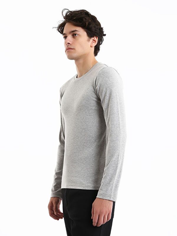 Moudda LC Waikiki - Sweatshirt jersey basique Homme Mélange de gris - Tunisie 4