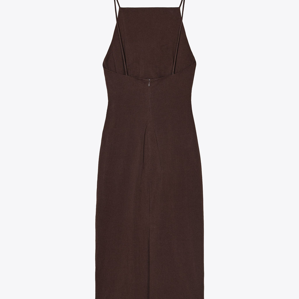 Moudda ZARA - Robe Midi Drapée - Marron - Tunisie 2