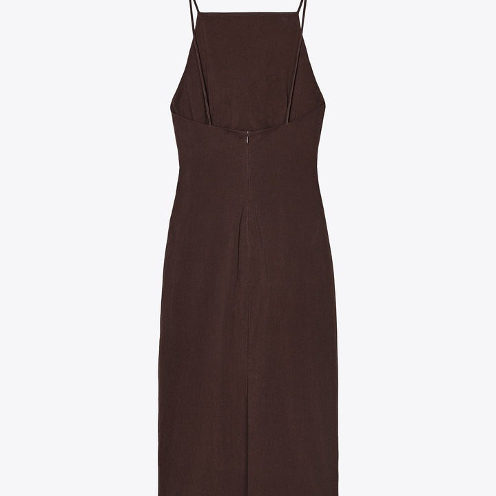 Moudda ZARA - Robe Midi Drapée - Marron - Tunisie 2