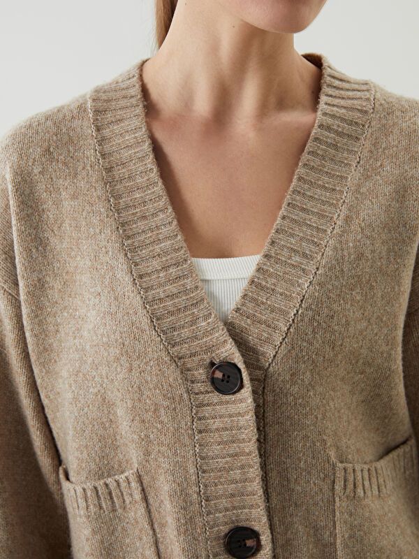 Moudda LC Waikiki - Cardigan tricot épais Femme Brun clair - Tunisie 3