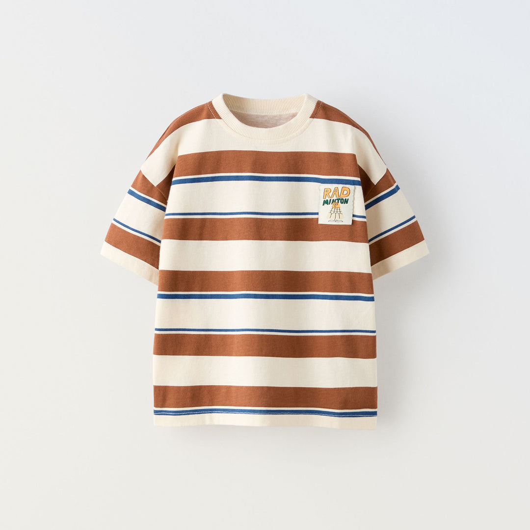 Moudda ZARA - T-shirt enfant rayé, étiquette badminton - Tunisie 1