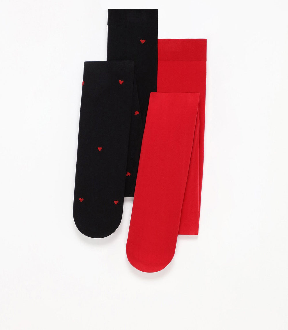 Moudda Lefties - Pack 2 Collants Fille - 50 Den & Cœur Rouge - Tunisie 2