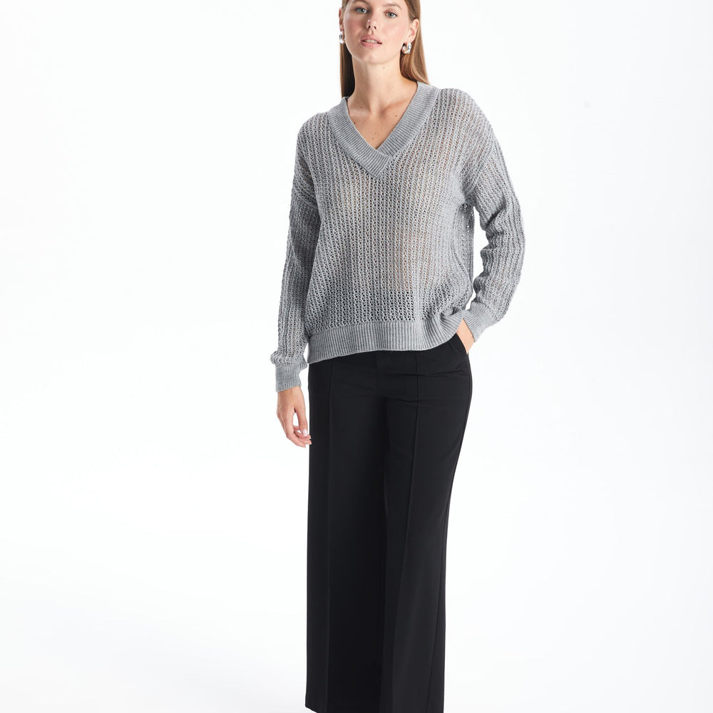 Moudda LC Waikiki - Pull tricot fin Femme Gris clair - Tunisie 2