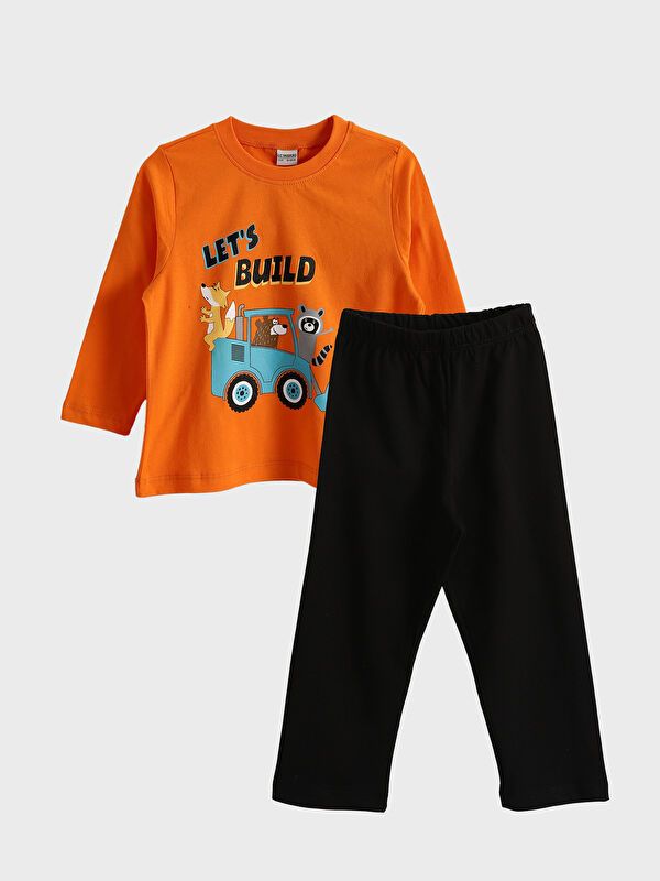 Moudda LC Waikiki - Pyjama en jersey manches longues Garçon Orange vif - Tunisie 1