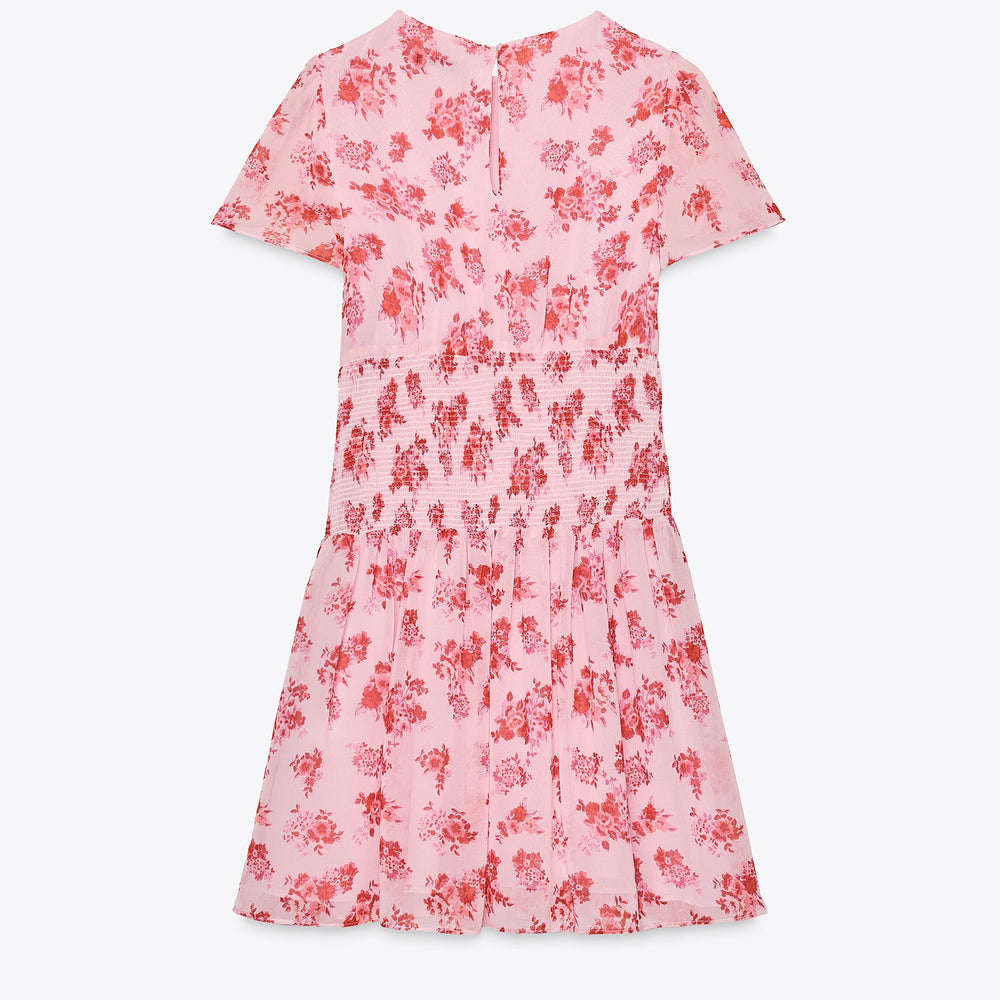 Moudda ZARA - Robe Courte Georgette - Fermée & Élastiques Taille Imprimée - Tunisie 2