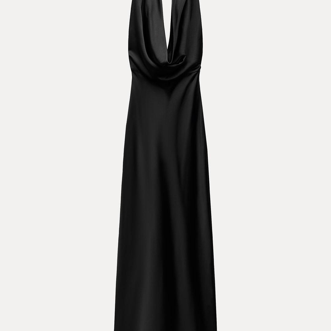 Moudda ZARA - Robe mi-longue satin bustier, drapée, dos dénudé - Tunisie 1