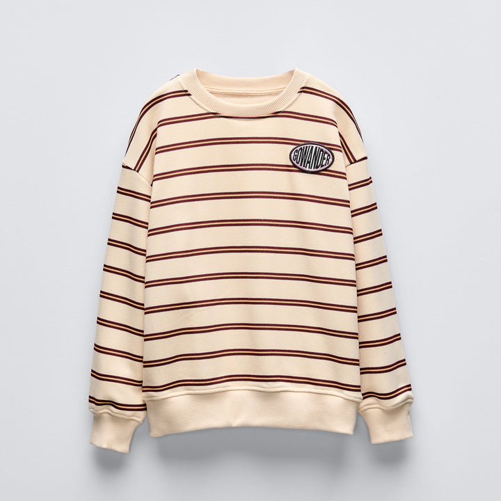 Moudda ZARA - Sweat boxy rayé avec patch surf - Tunisie 1