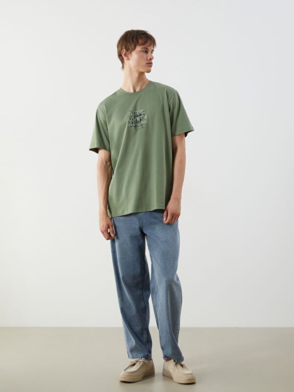 Moudda LC Waikiki - T-shirt imprimé en jersey manches courtes Homme Vert - Tunisie 2