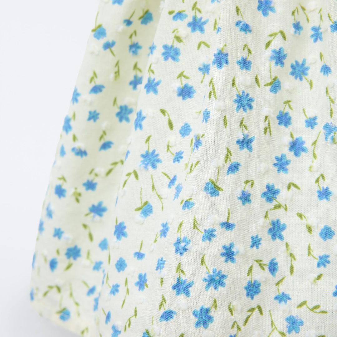 Moudda ZARA - Top Enfant Plumetis - Fleurs Bleues - Tunisie 4
