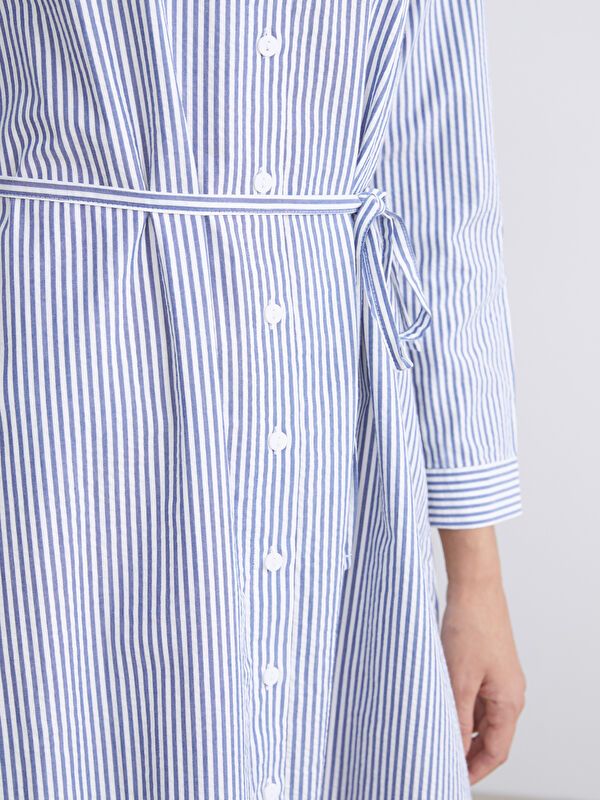 Moudda LC Waikiki - Robe tissée manches longues Femme Rayures bleues - Tunisie 3