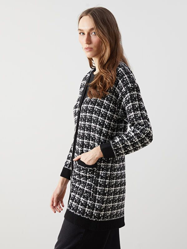 Moudda LC Waikiki - Cardigan tricot moyen Femme Jacquard noir - Tunisie 1