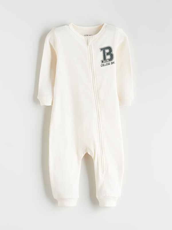 Moudda LC Waikiki - Salopette bébé en jersey manches longues Garçon Ecru - Tunisie 2