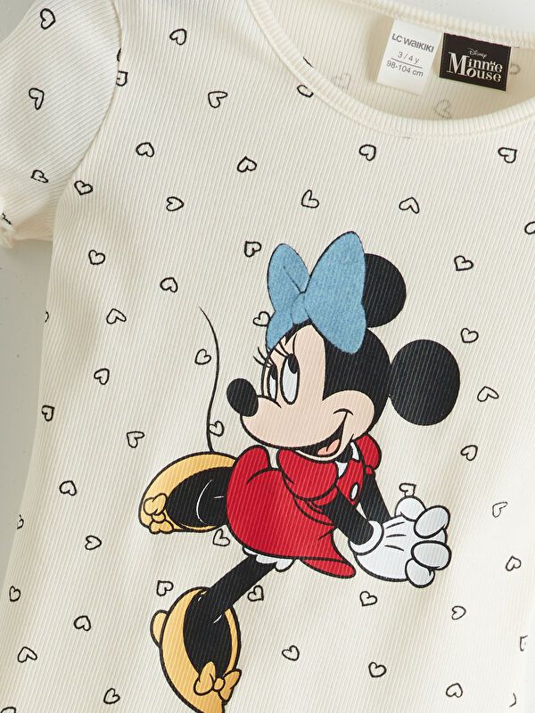 Moudda LC Waikiki - Body jersey manches courtes licence Fille Imprimé écru - Tunisie 3