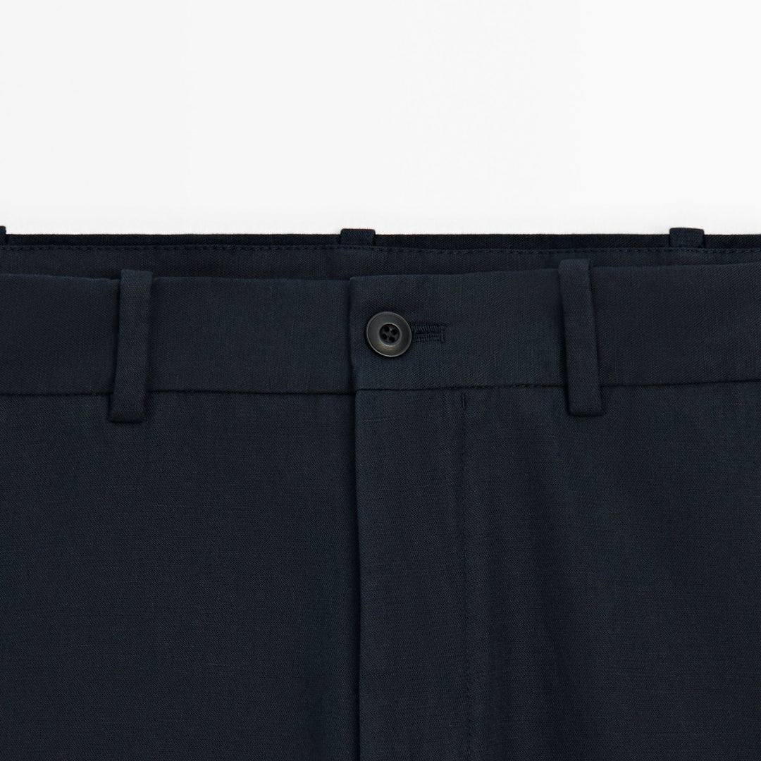 Moudda Massimo Dutti - Pantalon coton/lin détail poche coupe slim - Tunisie 4